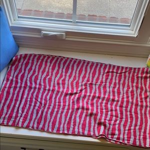 Pink and grey infinity scarf